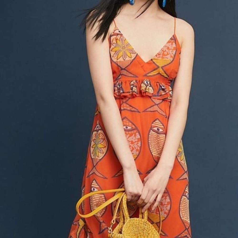 NWT Anthropologie SUMMER SCHOOL SILK DRESS S